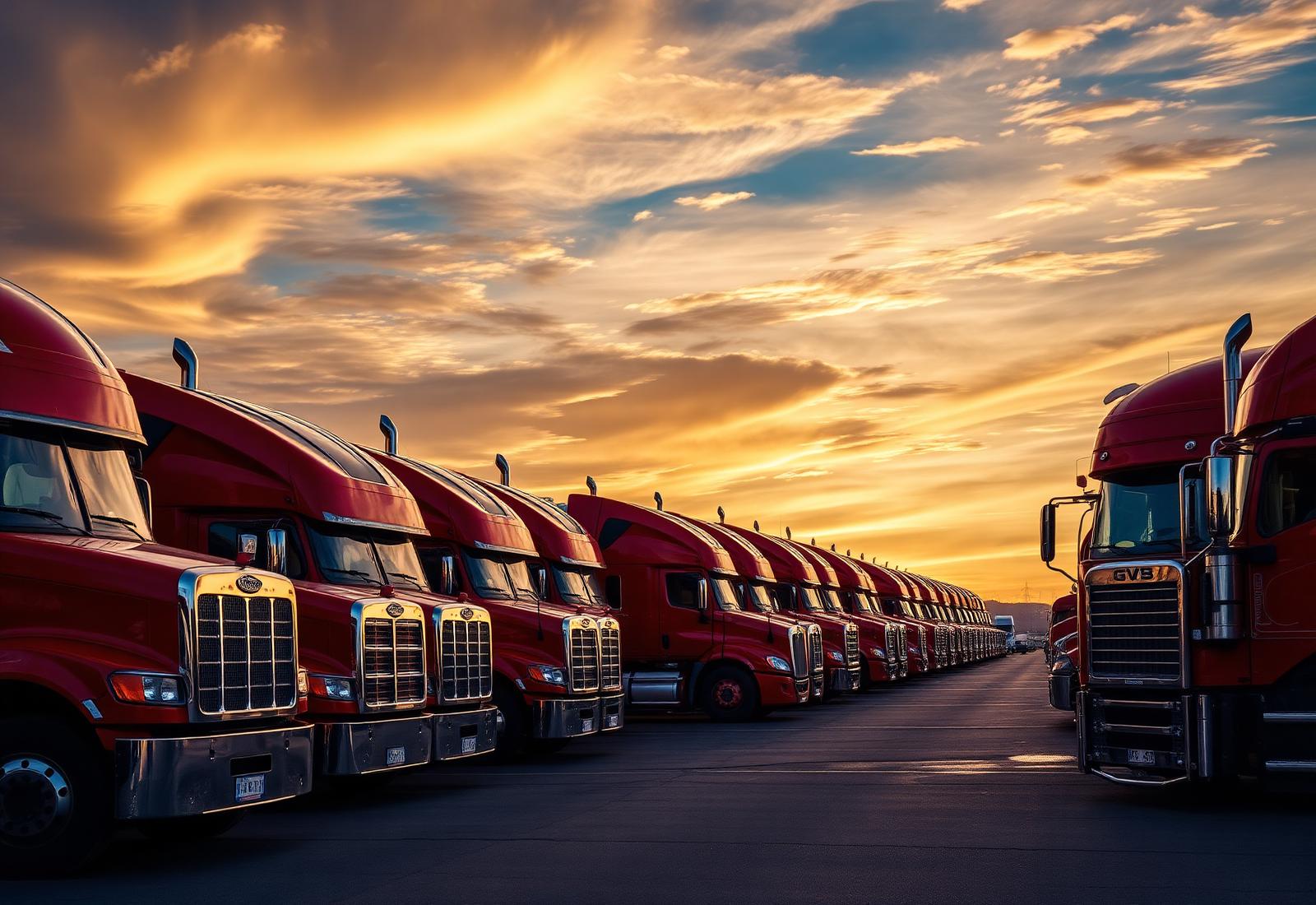 Fleet of trucks